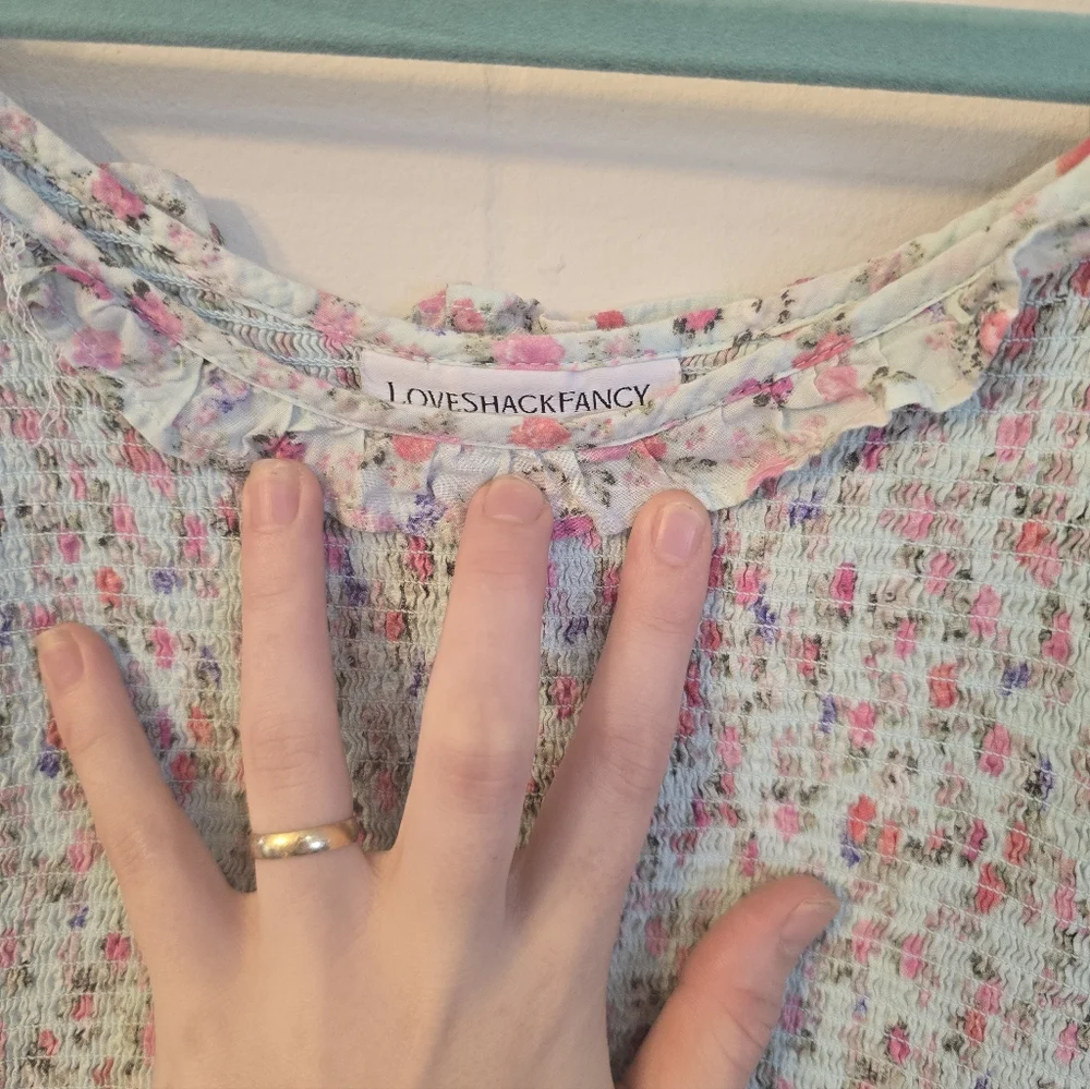 Romantic LoveShackFancy x Target floral mini dress 🌷 100% Cotton - Picture 14 of 16
